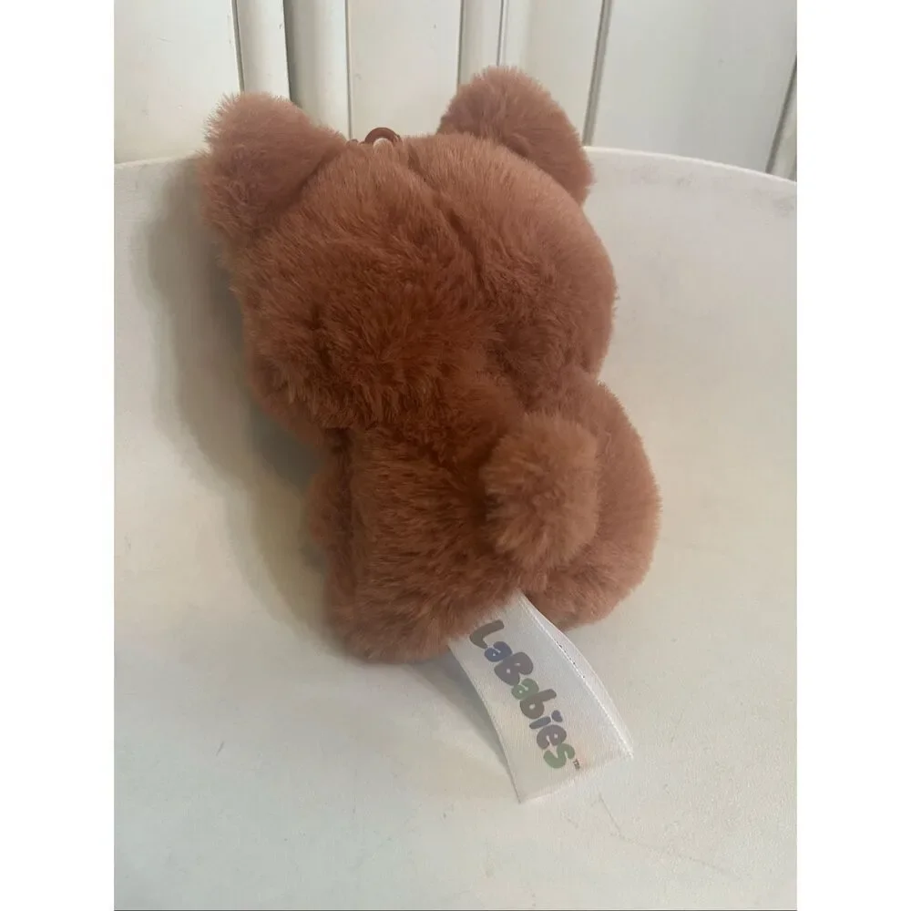 NWOT La Babies Brown WuWu Sparkle Monster Plush Clip-On Keychain Stuffed Toy
